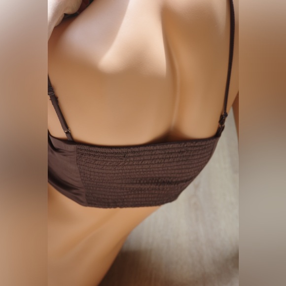 urban outfitters satin brown lace-up corset size S - Picture 5 of 8